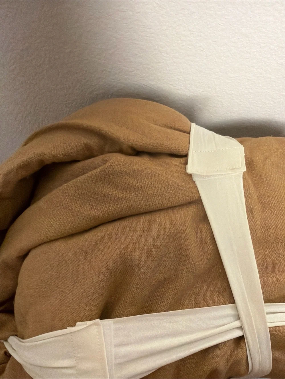 Casaluna Linen-Blend Duvet Cover Set in Warm Brown king new